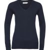 Pullover Donna con scollo a V Russell JE710F 1 Pullover-donna-con-scollo-a-Russell-VJE710F-blu-navy