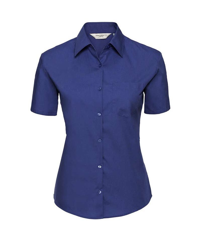Camicia Donna cotone facile da trattare colletto classico maniche corte Russell JE937F 8 camicia-Donna-cotone-facile-da-trattare-Colletto-classico-maniche-corte-Russell-JE937F-blu