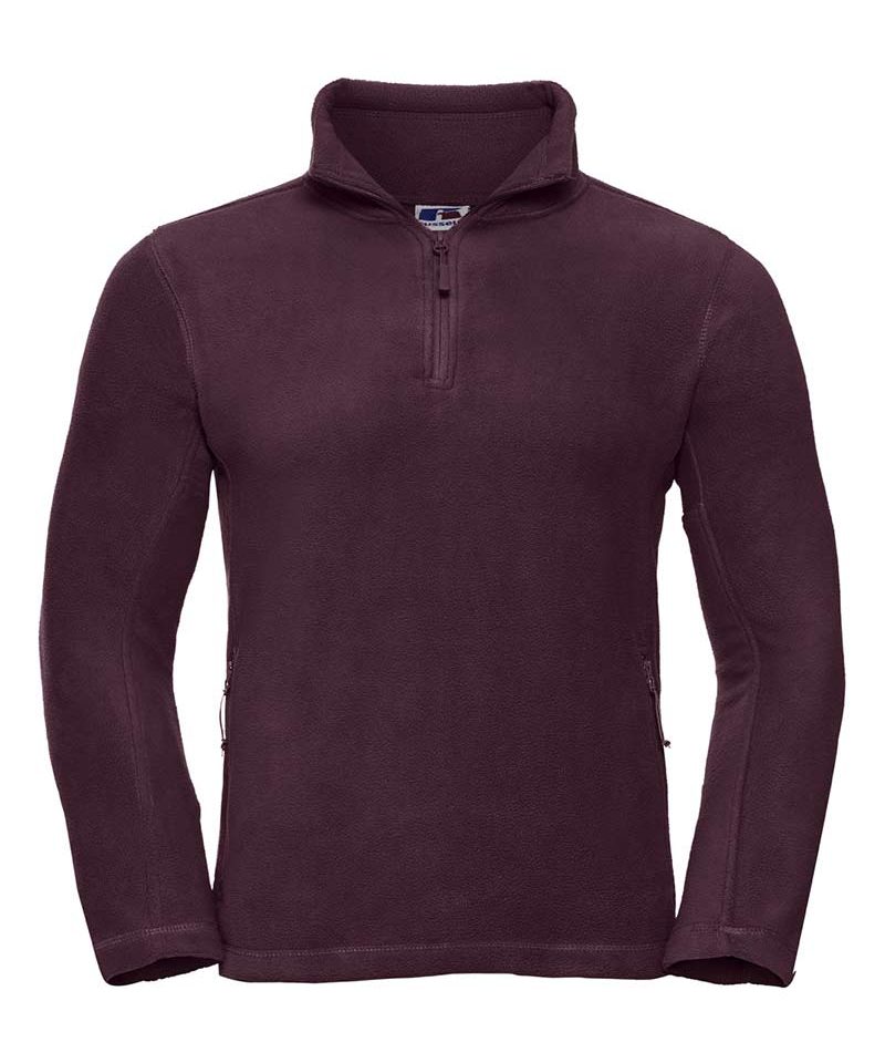 pile-uomo-mezza-zip-maniche-lunghe-Russell-JE8740M-bordeaux