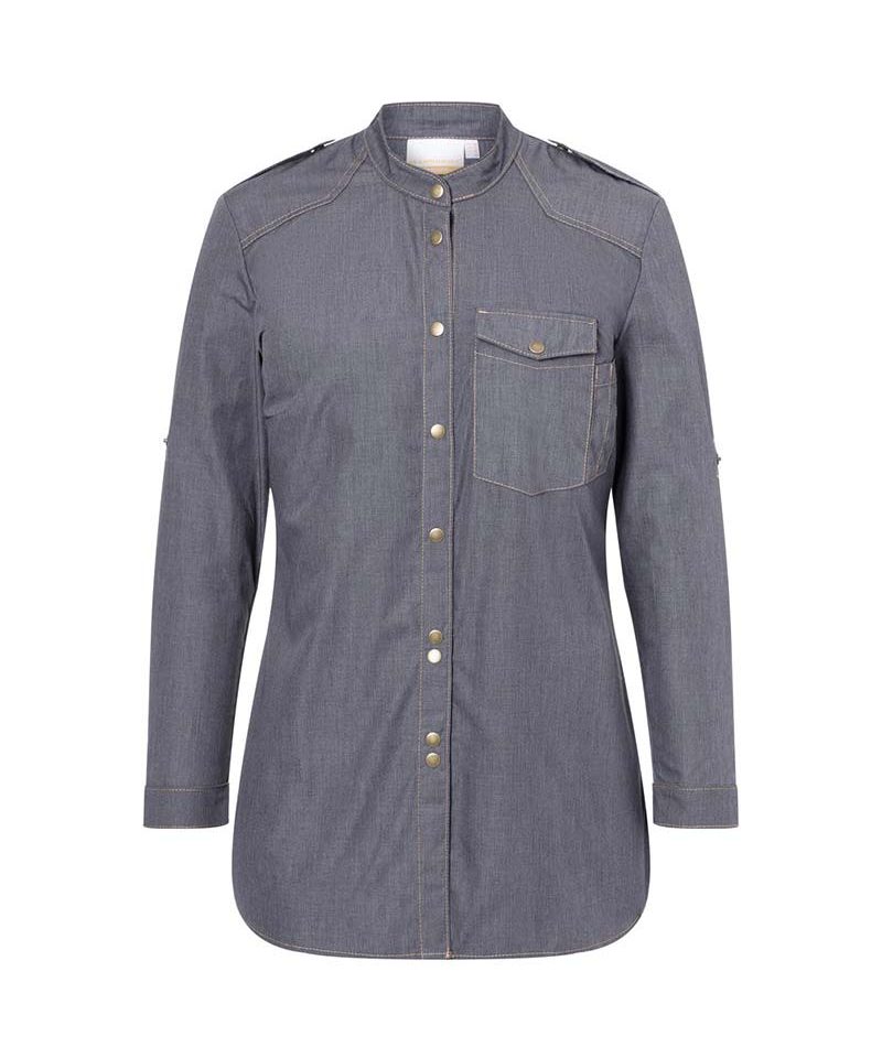 Camicia cuoco jeans leggera traspirante Karlowsky KJF18 7 Camicia-cuoco-jeans-colletto-sand-up--leggera-traspirante-lavaggio-industriale