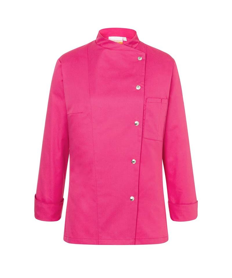 Giacca-cuoco-aderente-polsini-con-spacchetti-laterali-taschino-porta-penne-bottoni-a-pressione-lavaggi-industriali-Karlowsky-KJF3-rosa