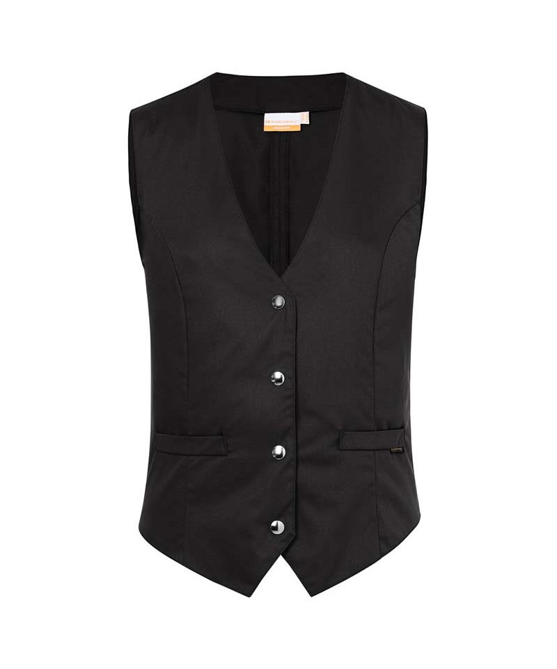 Gilet Donna ristorazione personalizzabile aderente Karlowsky KWF2 7 Gilet-donna-ristorazione-personalizzabile-aderente-Karlowsky-KWF2-nero