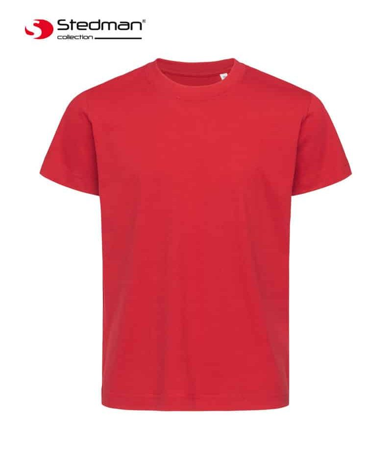 T-shirt-Bambino-Girocollo-Cotone-Organico-Stedman-ST9370-rosso