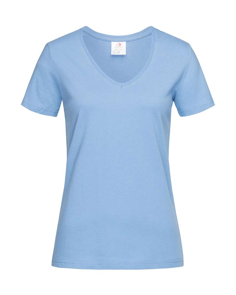 T-shirt Donna Classica collo V cotone Stedman ST2700 8 T-shirt-Donna-Classica-collo-V-cotone-Stedman-ST2700-azzurro-cielo