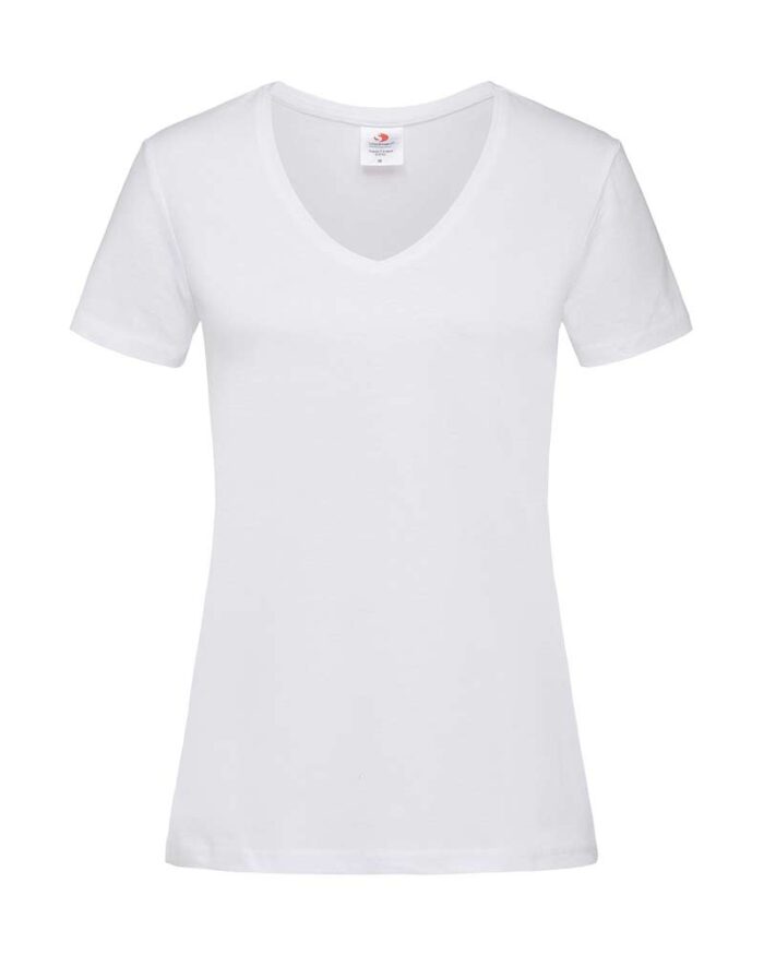 T-shirt-Donna-Classica-collo-V-cotone-Stedman-ST2700-bianca