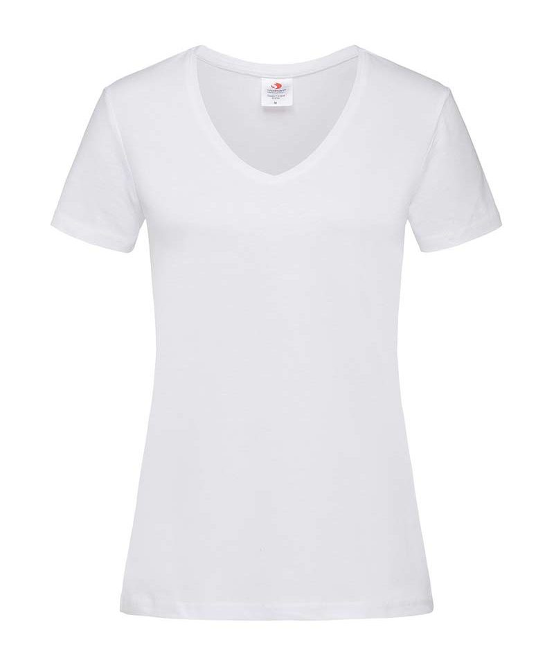 T-shirt Donna Classica collo V cotone Stedman ST2700 16 T-shirt-Donna-Classica-collo-V-cotone-Stedman-ST2700-bianca