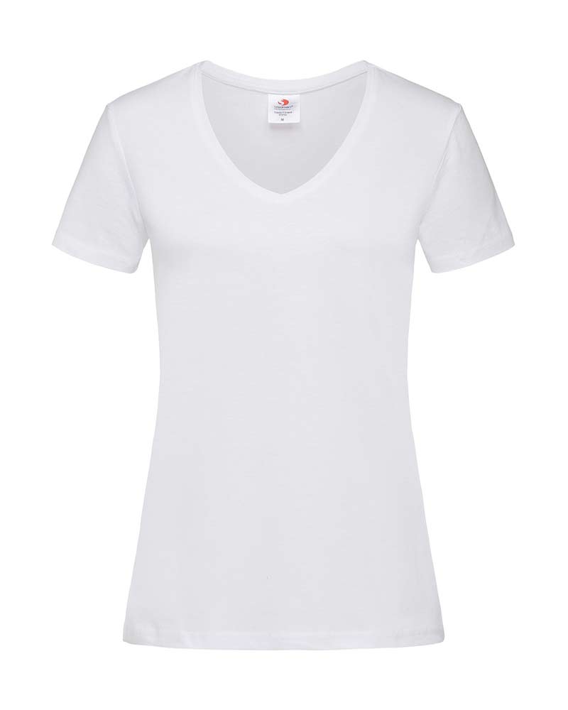 T-shirt Donna Classica collo V cotone Stedman ST2700 4 T-shirt-Donna-Classica-collo-V-cotone-Stedman-ST2700-bianca