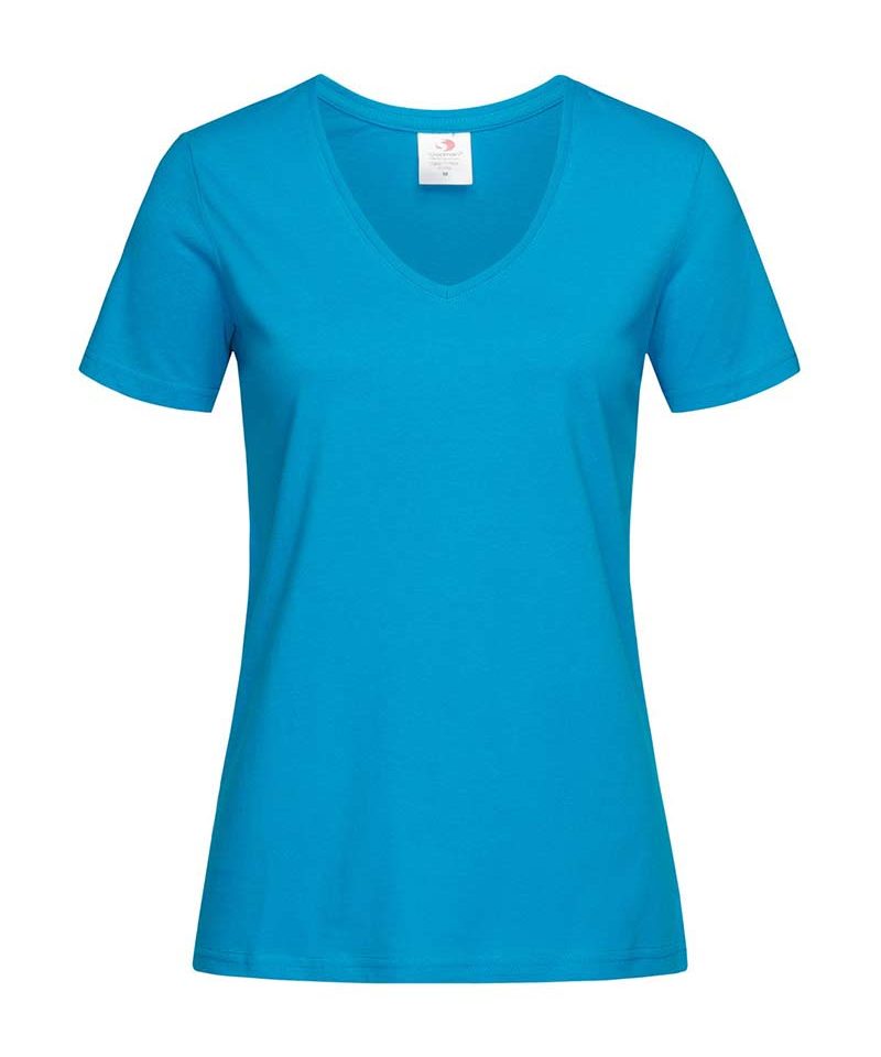 T-shirt Donna Classica collo V cotone Stedman ST2700 21 T-shirt-Donna-Classica-collo-V-cotone-Stedman-ST2700-blu-oceano