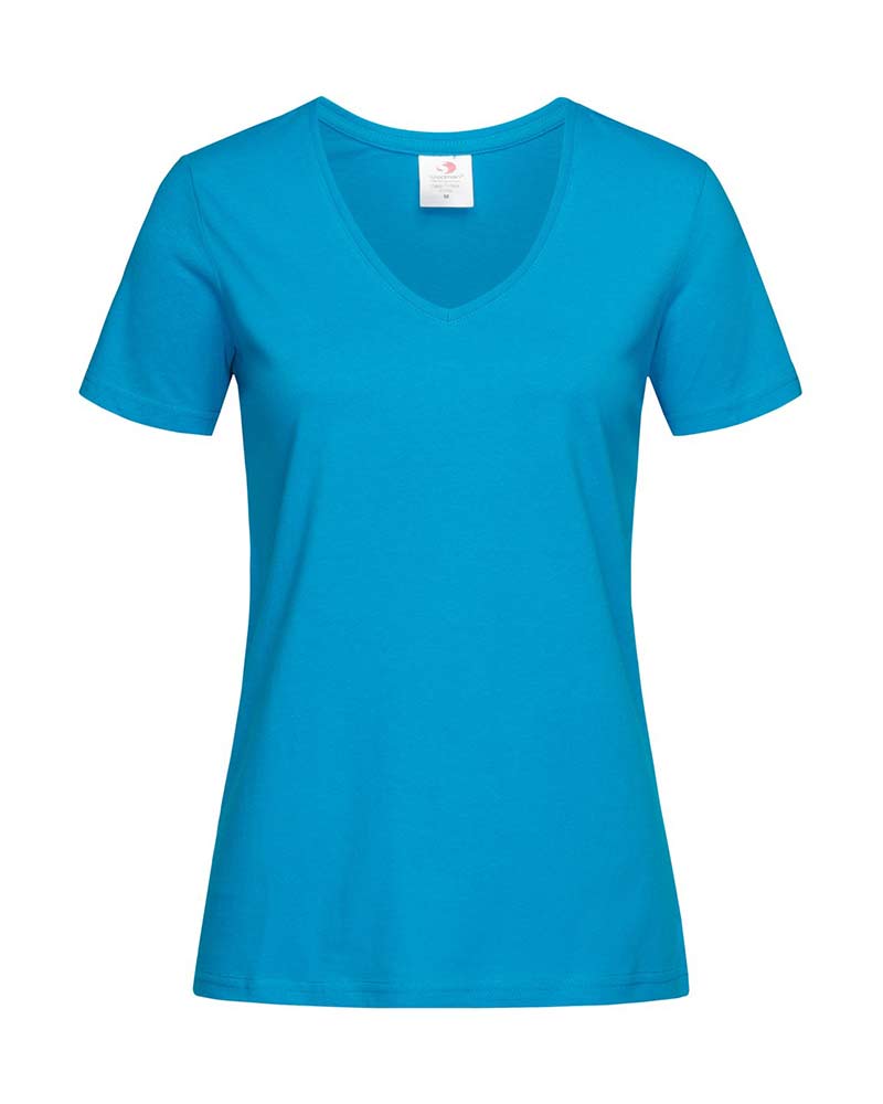 T-shirt Donna Classica collo V cotone Stedman ST2700 9 T-shirt-Donna-Classica-collo-V-cotone-Stedman-ST2700-blu-oceano