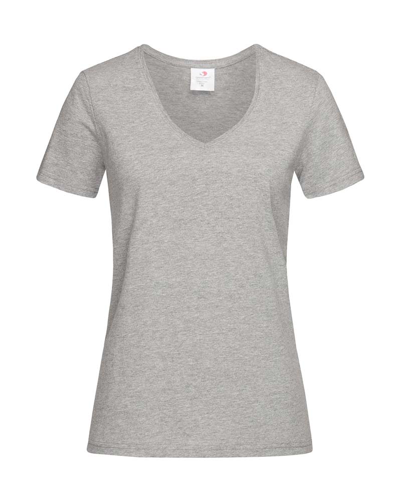 T-shirt Donna Classica collo V cotone Stedman ST2700 13 T-shirt-Donna-Classica-collo-V-cotone-Stedman-ST2700-grigio