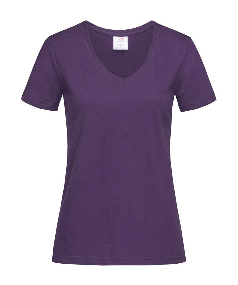 T-shirt Donna Classica collo V cotone Stedman ST2700 24 T-shirt-Donna-Classica-collo-V-cotone-Stedman-ST2700-porpora