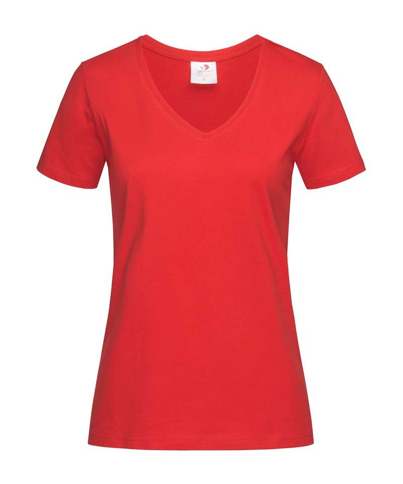 T-shirt-Donna-Classica-collo-V-cotone-Stedman-ST2700-rossa