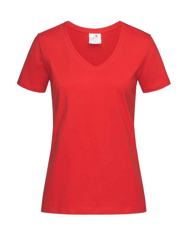 T-shirt Donna Classica collo V cotone Stedman ST2700 3 T-shirt-Donna-Classica-collo-V-cotone-Stedman-ST2700-rossa