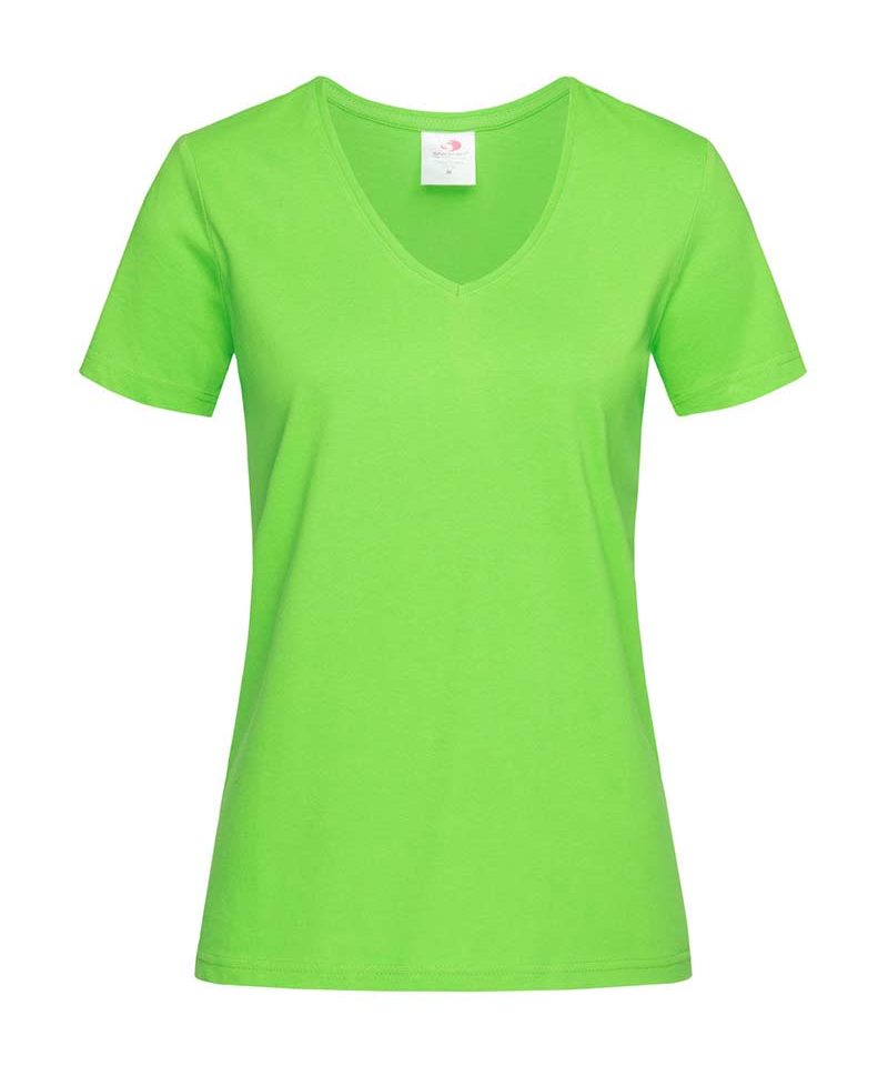 T-shirt Donna Classica collo V cotone Stedman ST2700 19 T-shirt-Donna-Classica-collo-V-cotone-Stedman-ST2700-verde-kiwi