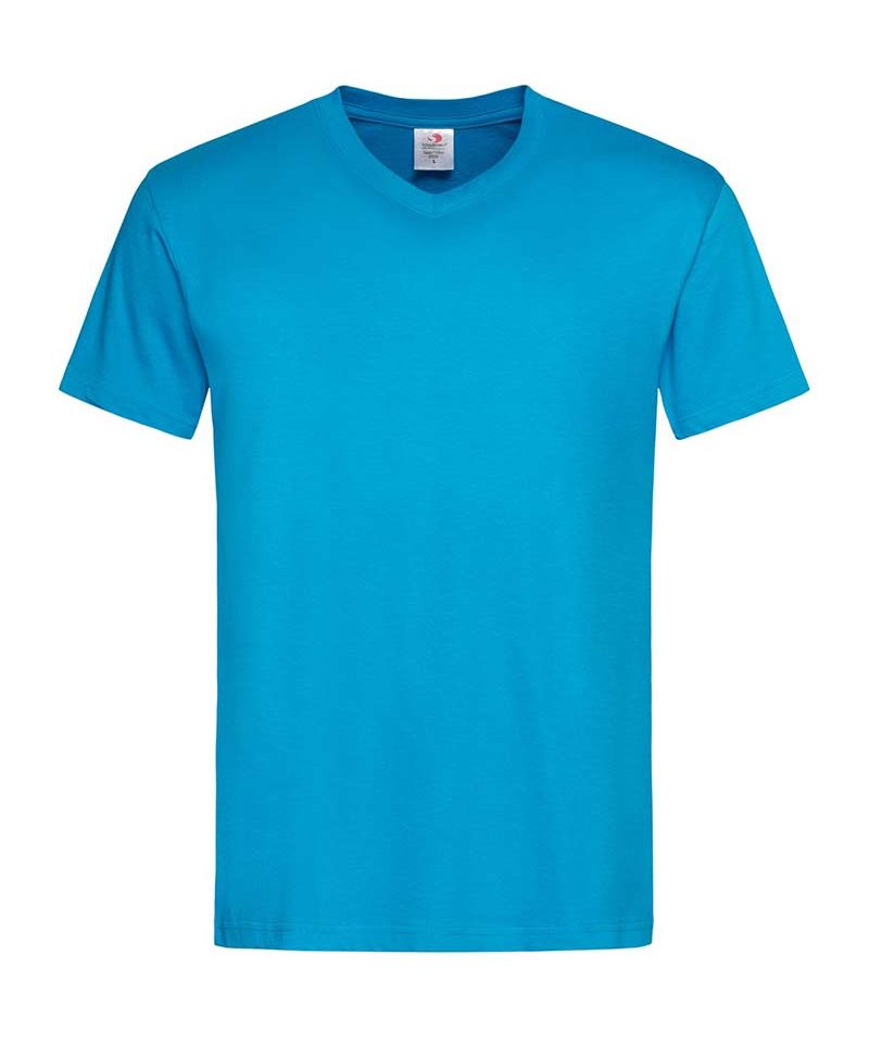 T-shirt-Uomo-collo-a-V-Stedman-ST2300-blu-oceano