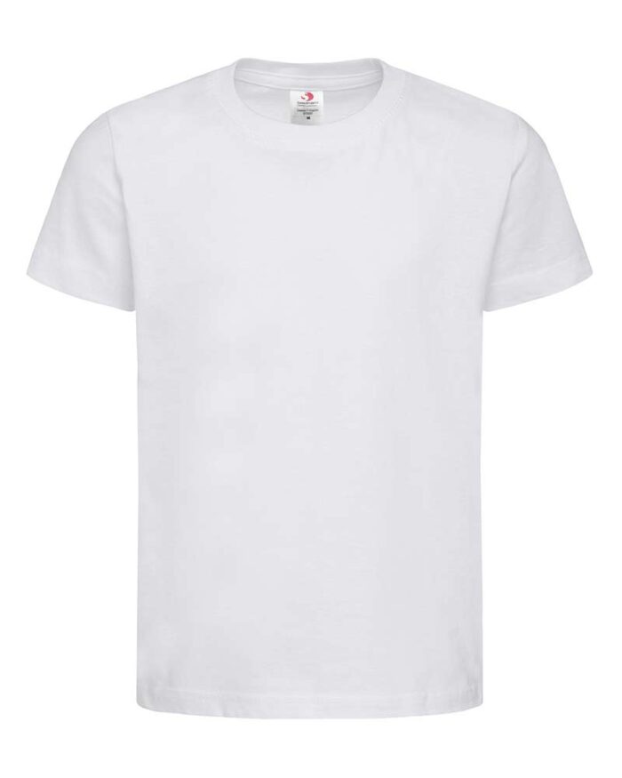 T-shirt-bambino-in-cotone-organico-Stedman-ST2220-bianca