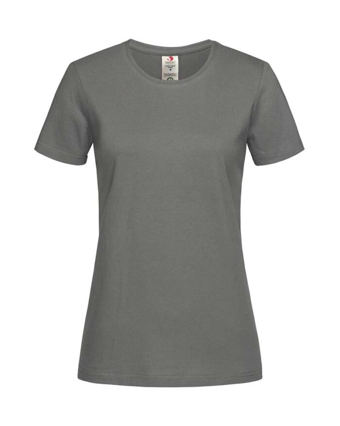 T-shirt-donna-girocollo-cotone-maniche-corte-Stedman-ST2620-grigio-scuro