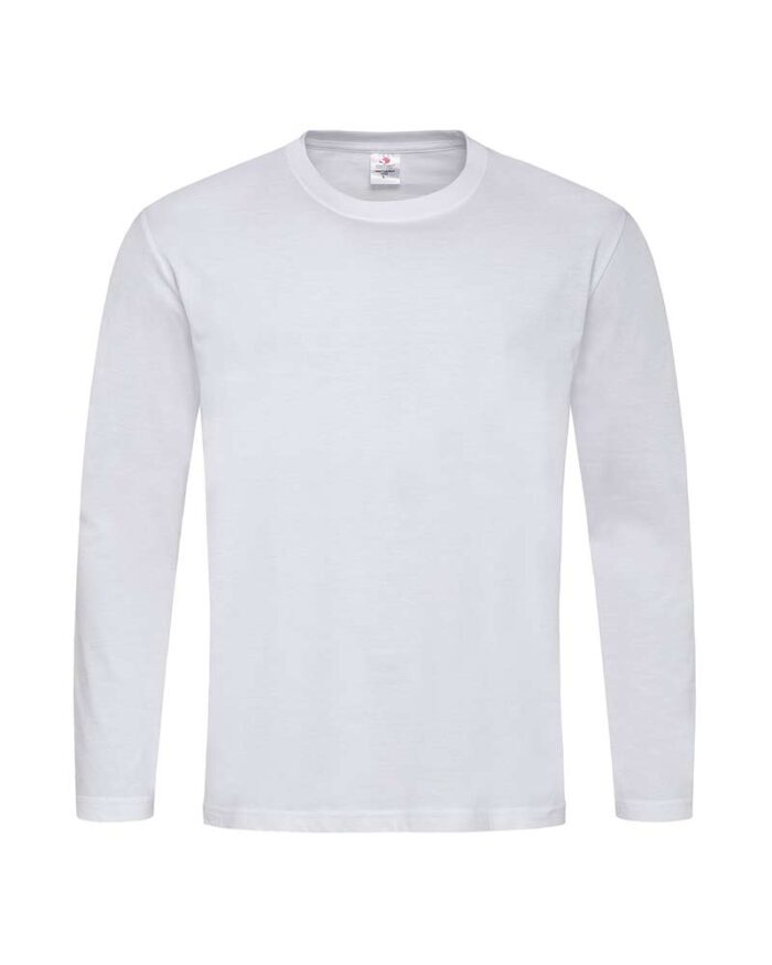 T-shirt-uomo-cotone-manica-lunga-Stedman-ST2500-bianco