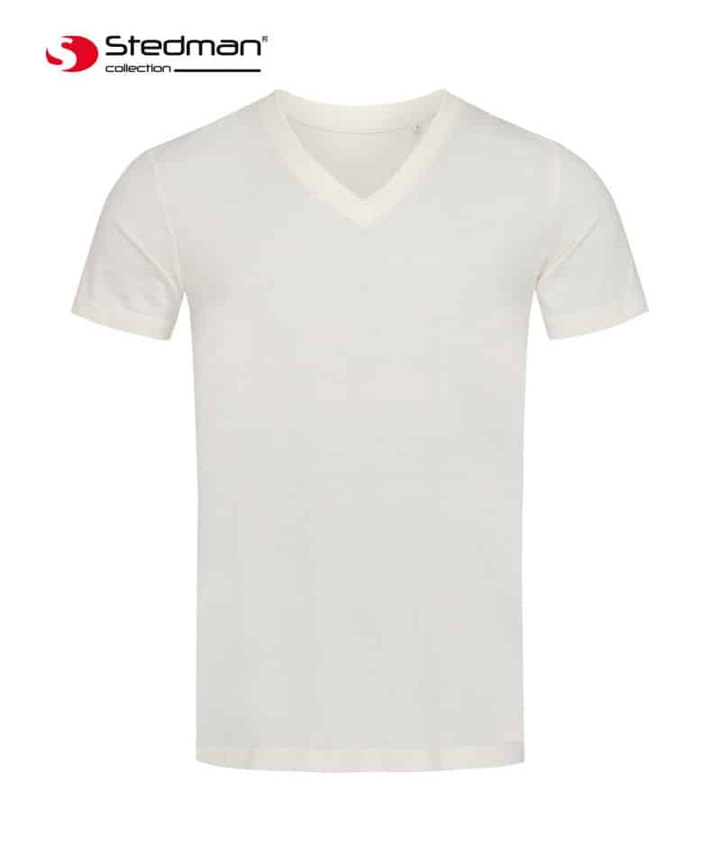 T-shirt-uomo-cotone-organico-collo-a-V-STEDMAN-ST9210-naturale