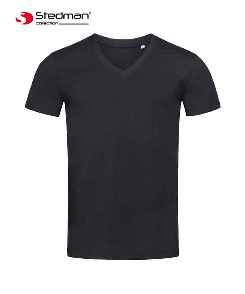 T-shirt-uomo-cotone-organico-collo-a-V-STEDMAN-ST9210-nero