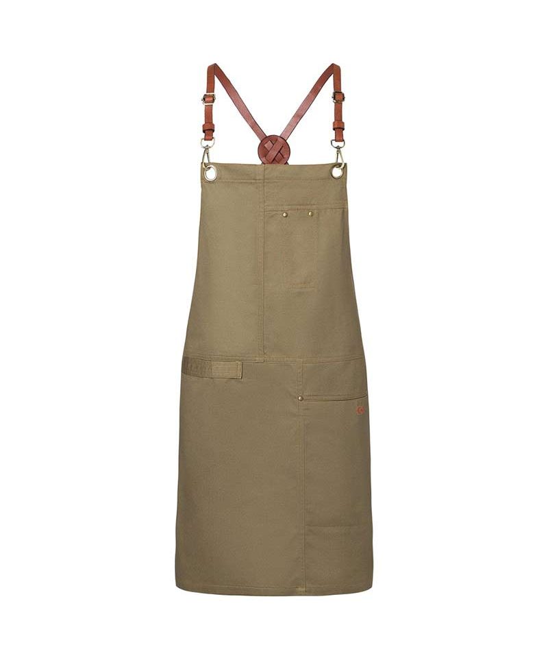 Grembiule con tasche e cinturini in pelle sintetica Karlowsky KLS25 11 grembiule-con-tasche-e-Cinturini-in-pelle-sintetica-Karlowsky-KLS25-marrone-khaki