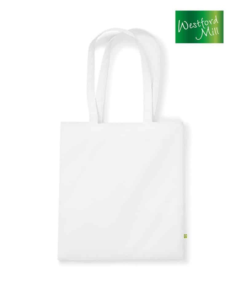 Shopper Cotone Organico 340g Westford Mill W801 24 Shopper-Manici-Lunghi-38×42-cm-in-Cotone-Organico-Pesante-W801--bianco