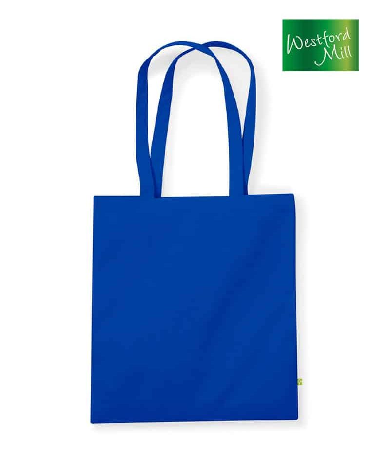 Shopper Cotone Organico 340g Westford Mill W801 31 Shopper-Manici-Lunghi-38×42-cm-in-Cotone-Organico-Pesante-W801--blu-royal