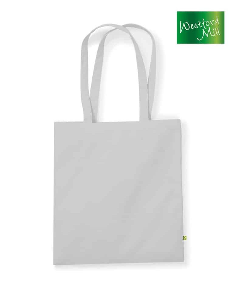 Shopper Cotone Organico 340g Westford Mill W801 33 Shopper-Manici-Lunghi-38×42-cm-in-Cotone-Organico-Pesante-W801--grigio-chiaro