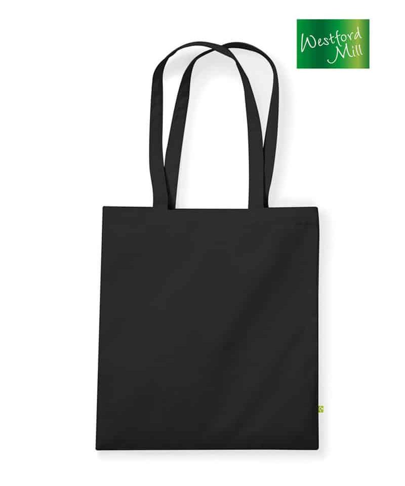 Shopper Cotone Organico 340g Westford Mill W801 35 Shopper-Manici-Lunghi-38×42-cm-in-Cotone-Organico-Pesante-W801-nero