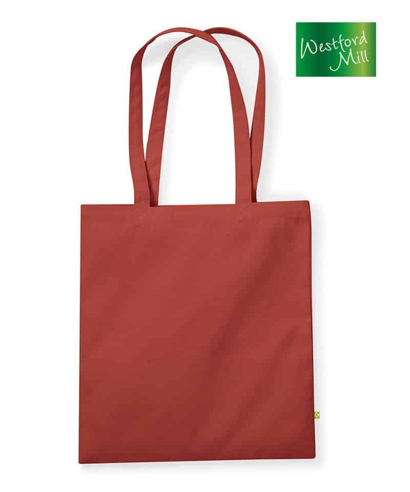 Shopper Cotone Organico 340g Westford Mill W801 27 Shopper-Manici-Lunghi-38×42-cm-in-Cotone-Organico-Pesante-W801--ruggine
