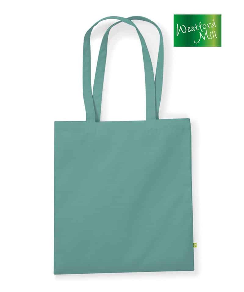Shopper Cotone Organico 340g Westford Mill W801 29 Shopper-Manici-Lunghi-38×42-cm-in-Cotone-Organico-Pesante-W801--verde-salvia