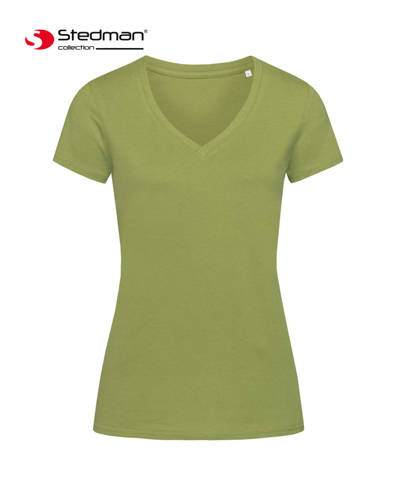 T-shirt donna in cotone organico collo V Stedman ST9310