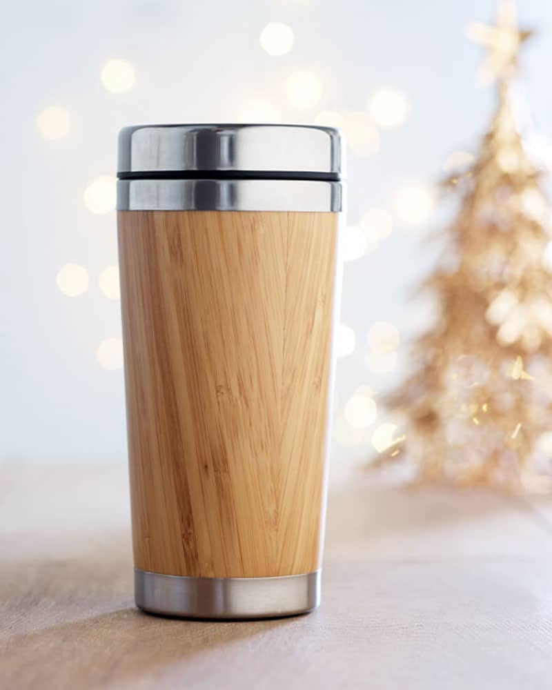 Thermos doppio strato in bambù MO9444 – Bybrand Roma