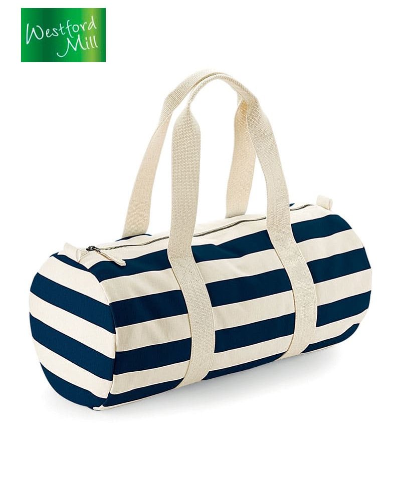 Borsone viaggio in canvas a righe Westford Mill W688 7 Borsone-viaggio--in-canvas-a-righe-Westford-Mill-W688-natural-blu