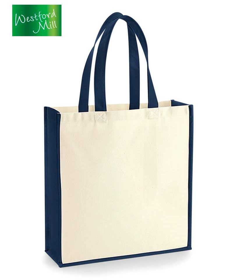 Shopper in canvas 39x42x13 cm Westford Mill W600 11 Shopper-in-canvas-39x42x13-cm-Westford-Mill-W600-natural-navy
