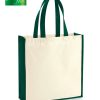 Shopper in canvas 39x42x13 cm Westford Mill W600 1 Shopper-in-canvas-39x42x13-cm-Westford-Mill-W600-natural-verde-bottiglia