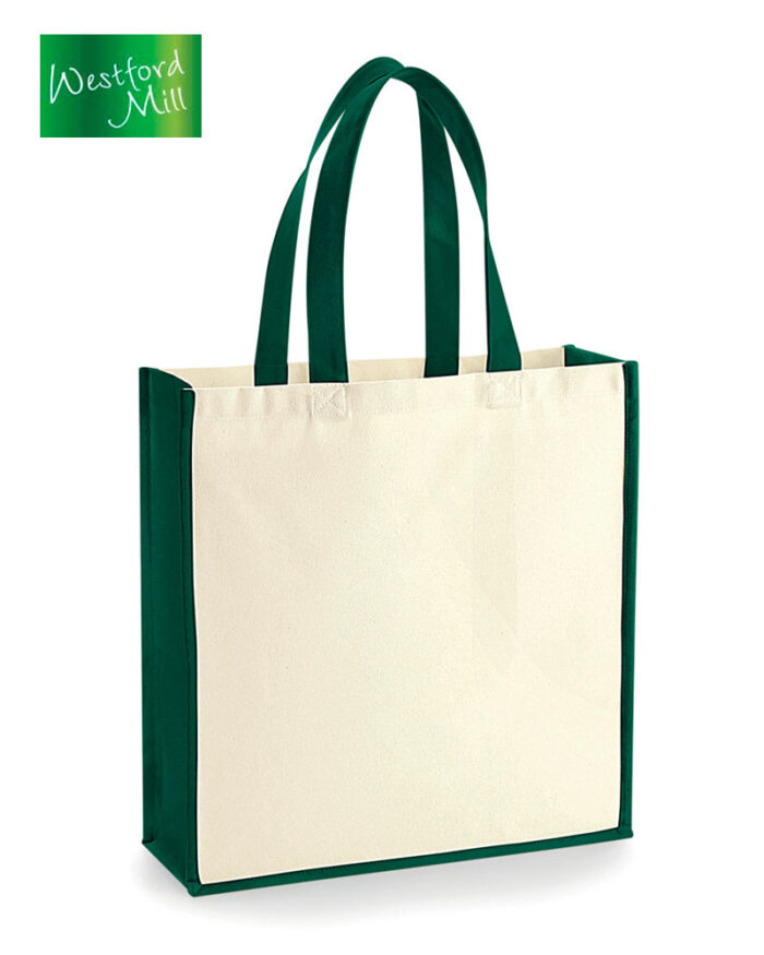 Shopper-in-canvas-39x42x13-cm-Westford-Mill-W600-natural-verde-bottiglia