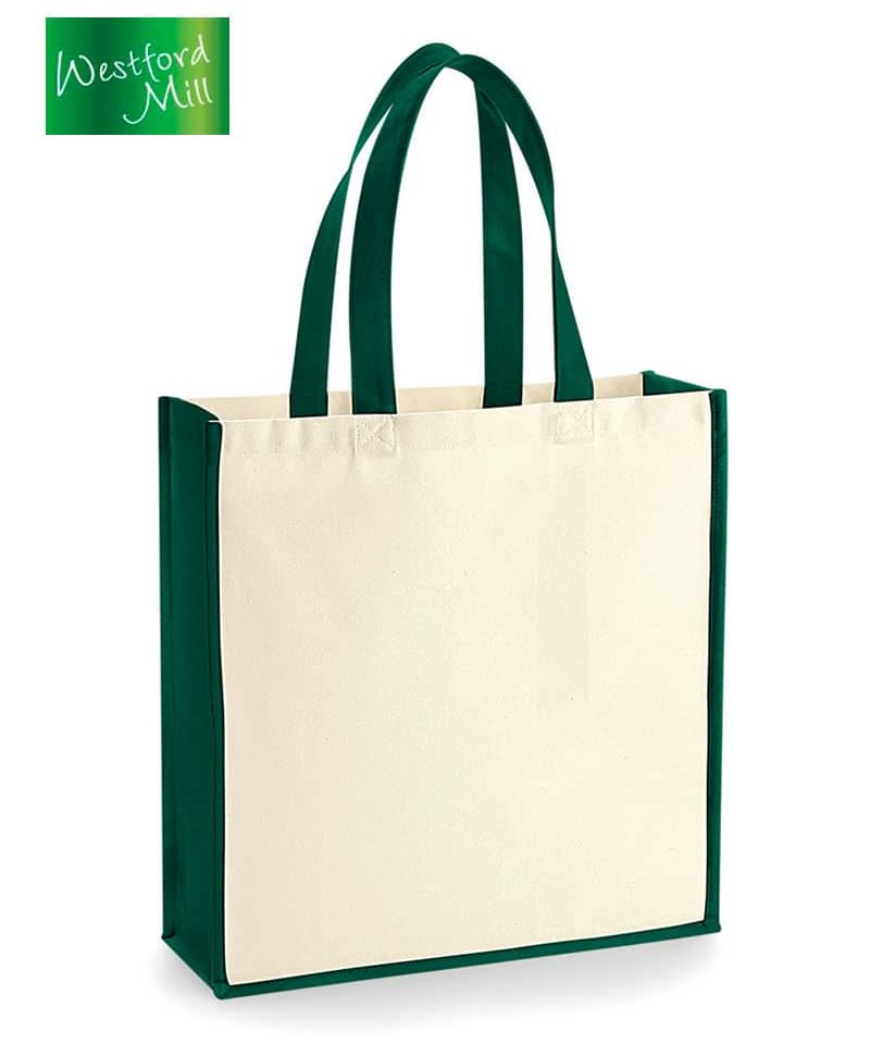 Shopper-in-canvas-39x42x13-cm-Westford-Mill-W600-natural-verde-bottiglia