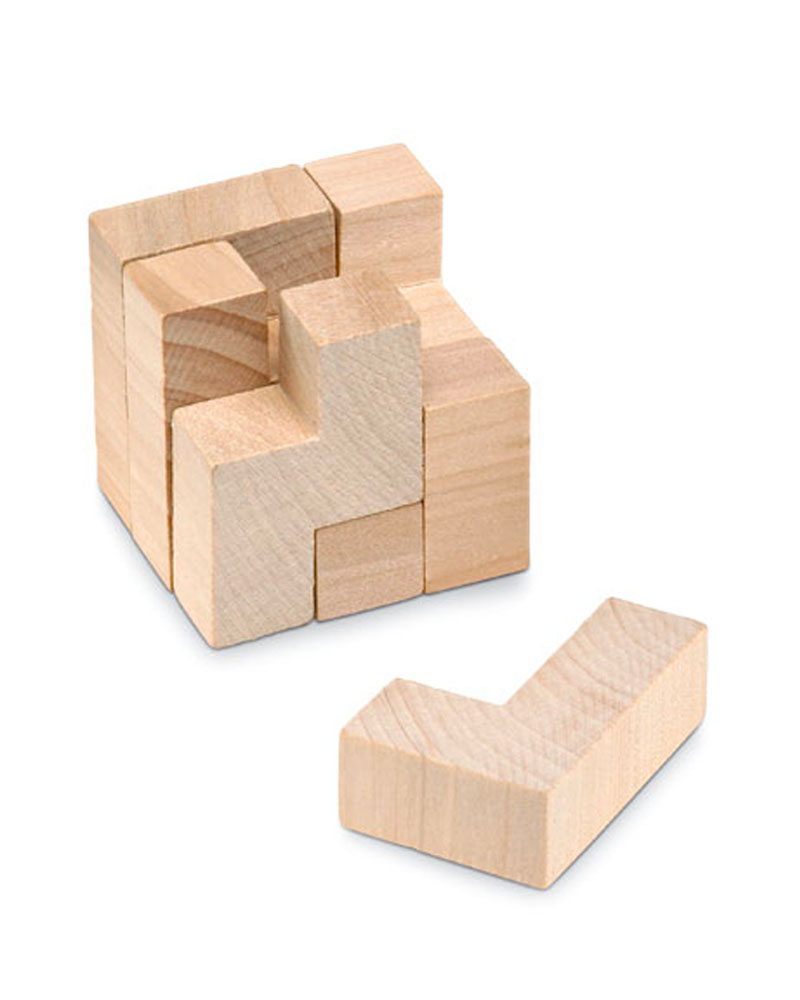 Puzzle cubo 7 pezzi in legno in astuccio di cotone KC2585 – Bybrand Roma