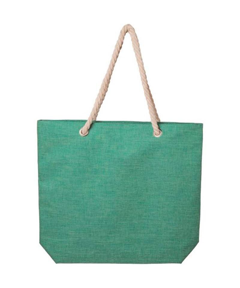 Borsa mare con effetto melange manici in corda e zip 24276 8 borsa-mare-con-effetto-melange-manici-in-corda-e-zip-Q24276-verde