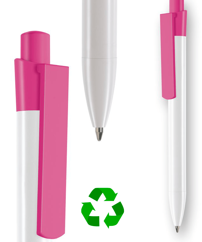 Penne in plastica riciclata INFINITY WHITE- stampa su fusto inclusa (min.500 pezzi) 19 penne-in-plastica-riciclata-INFINITY-fucsia