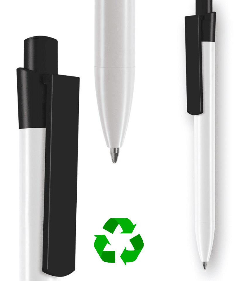 Penne in plastica riciclata INFINITY WHITE- stampa su fusto inclusa (min.500 pezzi) 21 penne-in-plastica-riciclata-INFINITY-nero