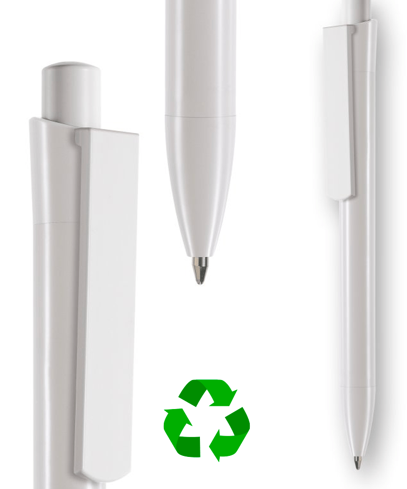 Penne in plastica riciclata INFINITY - stampa su fusto inclusa (min.500 pezzi) 13 penne-in-plastica-riciclata-Infinity-recycled--bianco