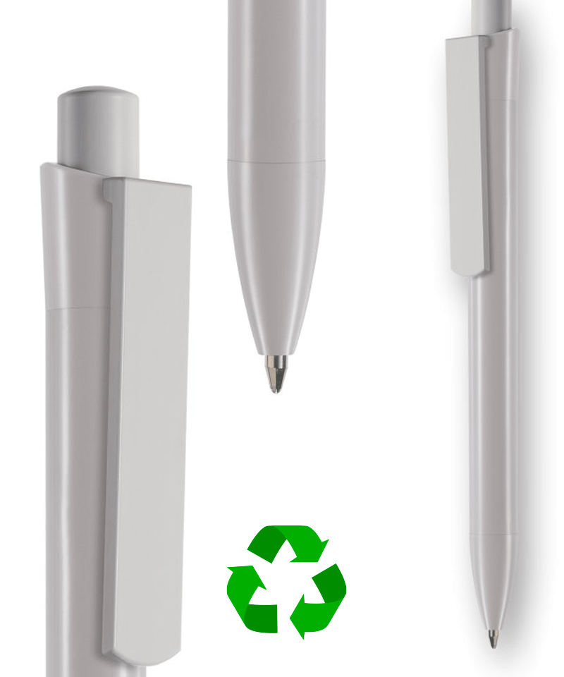 Penne in plastica riciclata INFINITY - stampa su fusto inclusa (min.500 pezzi) 20 penne-in-plastica-riciclata-Infinity-recycled-grigio-chiaro