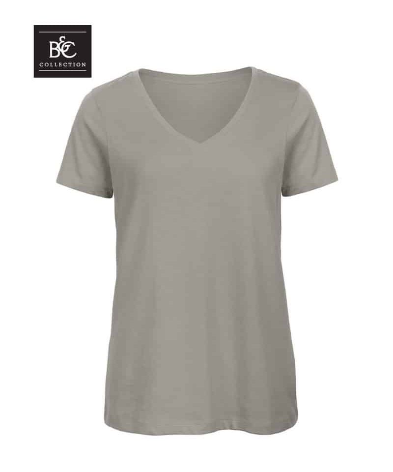 T-shirt donna collo V in cotone organico B&C BCTW045 13 T-shirt-donna-collo-V-in-cotone-organico-B&C-BCTW045-grigio-chiaro
