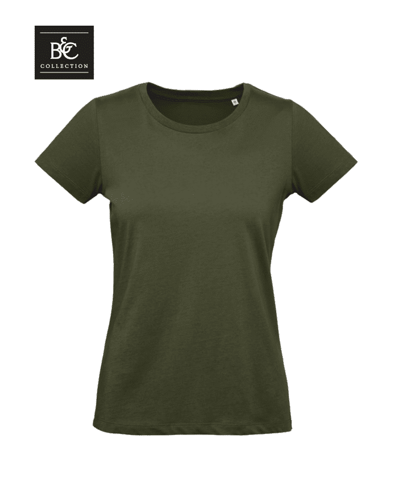 T-shirt-donna-in-cotone-organico-B&C-BCTW049-verde-militare
