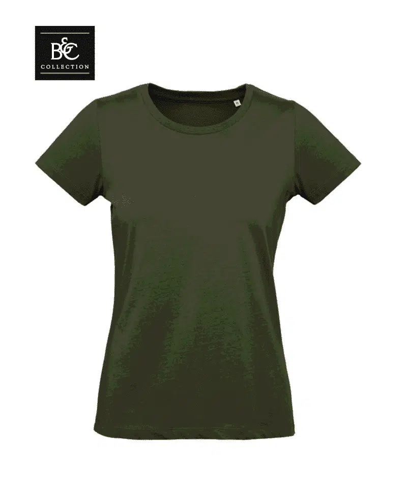 T-shirt-donna-in-cotone-organico-B&C-BCTW049-verde-militare