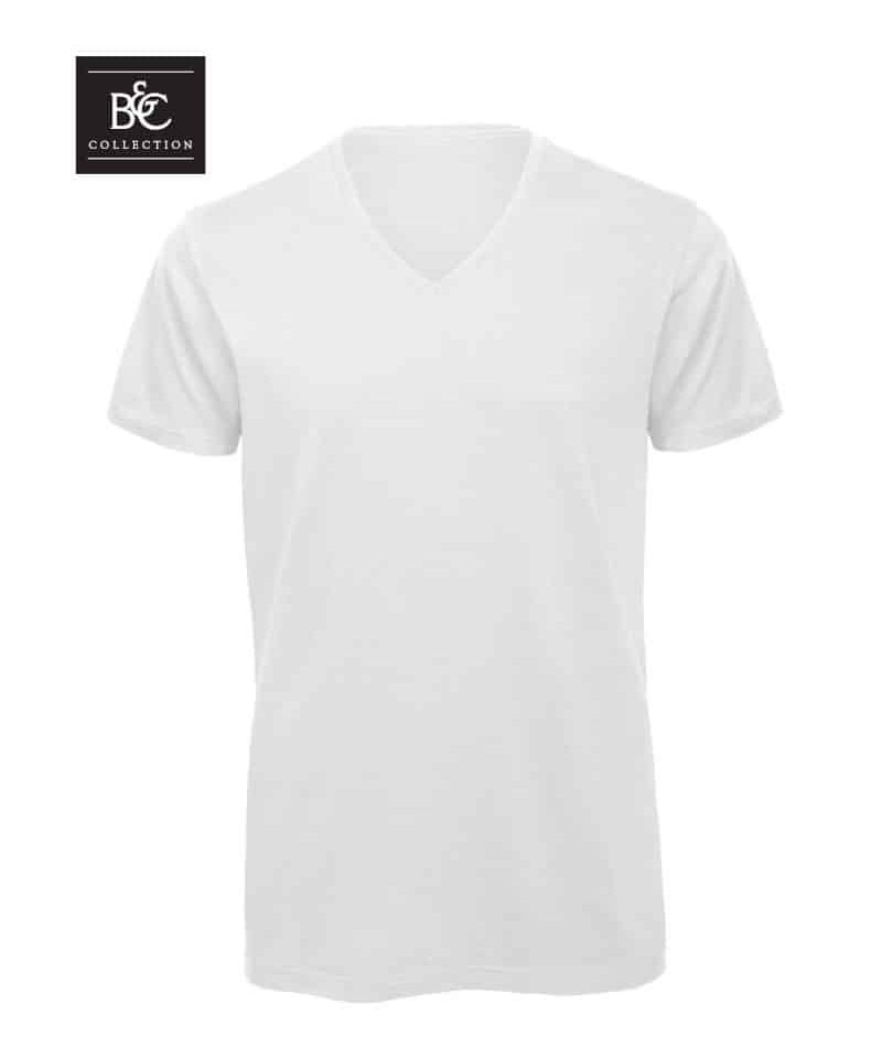 T-shirt uomo collo V in cotone organico B&C BCTM044 9 T-shirt-uomo-collo-V-in-cotone-organico-B&C-BCTM044-bianco