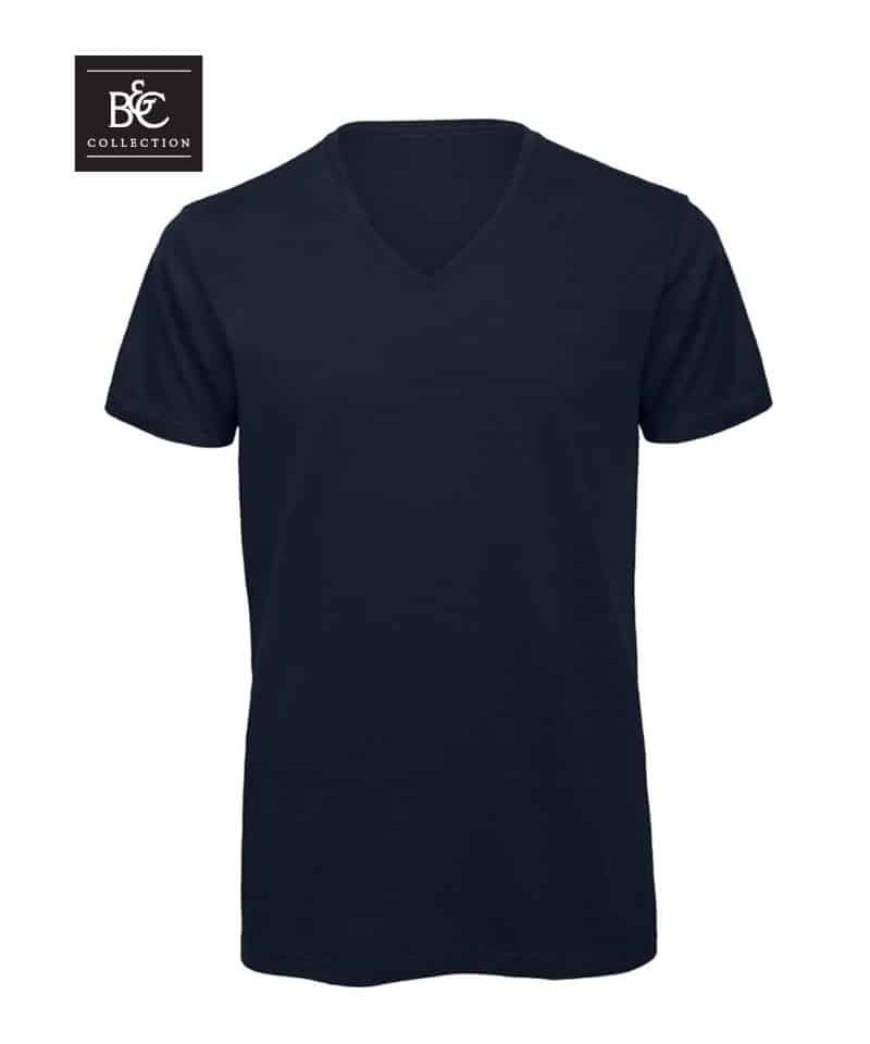 T-shirt uomo collo V in cotone organico B&C BCTM044 10 T-shirt-uomo-collo-V-in-cotone-organico-B&C-BCTM044-blu-navy