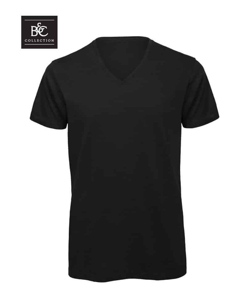 T-shirt uomo collo V in cotone organico B&C BCTM044 12 T-shirt-uomo-collo-V-in-cotone-organico-B&C-BCTM044-nero
